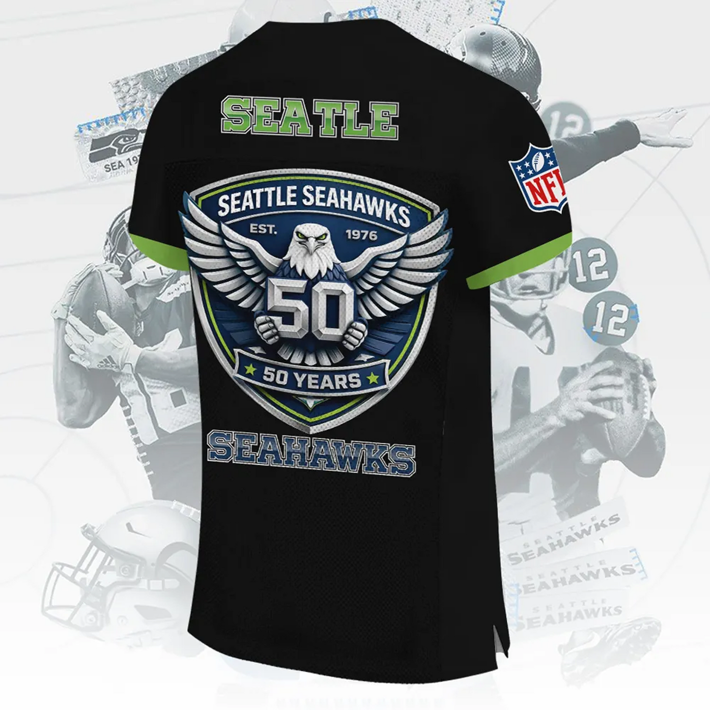 SEA x NFL 3D Football Jersey V2 DatND DVT