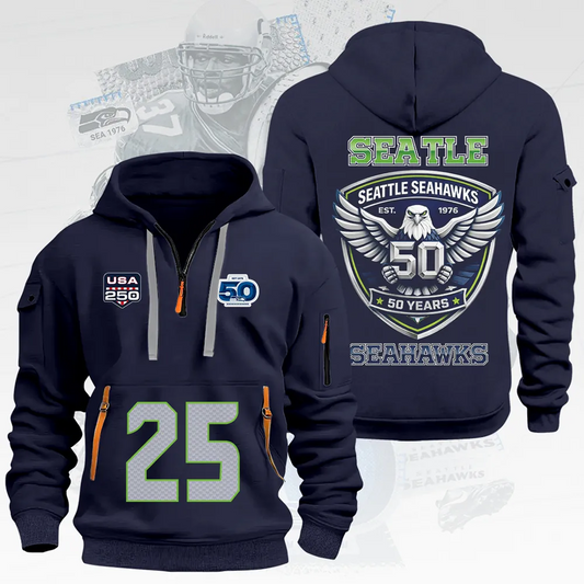 SEA x NFL 50th Anniversary 2D Quarter Zip Hoodie V1 DatND DVT
