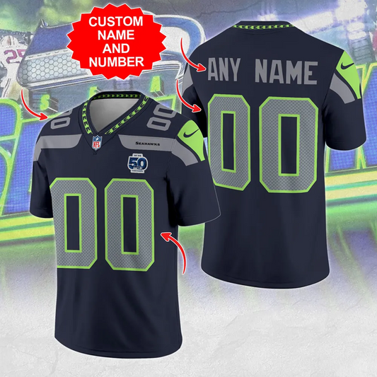 SEA x NFL 50th Anniversary 3D Football Jersey V1DatND DVT