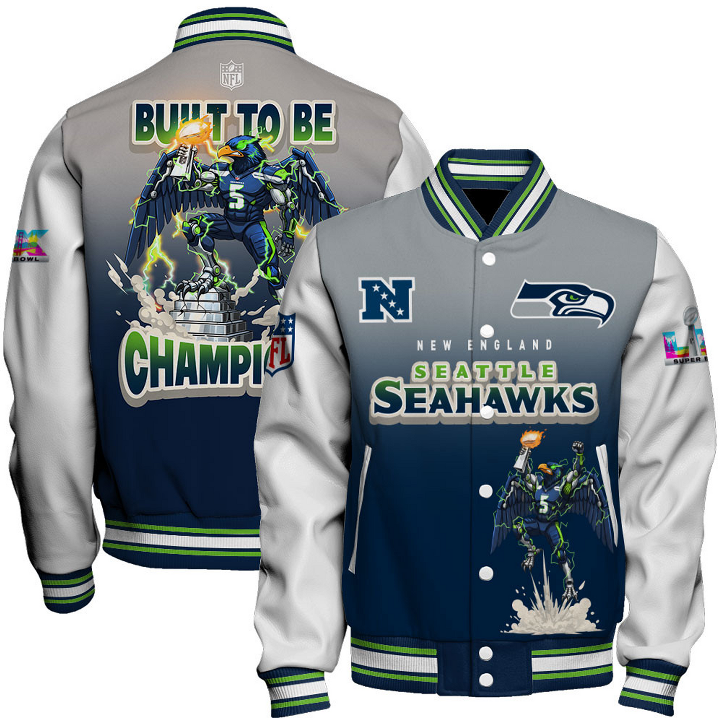 SEA x NFL Champions 2025 Varsity Jacket V10 DATND TANTD