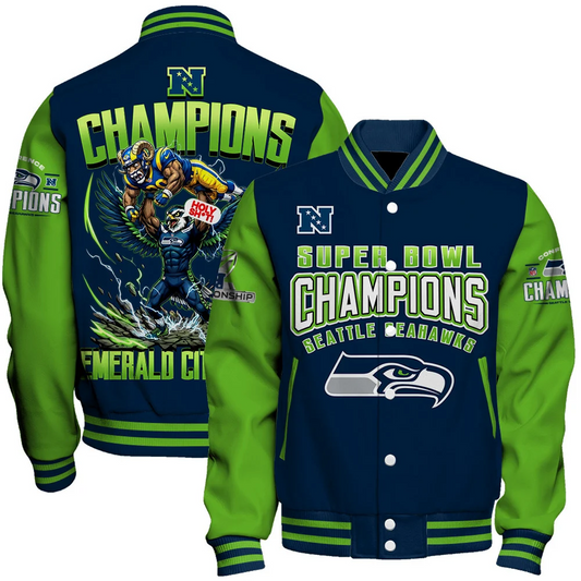 SEA x NFL Champions 2025 Varsity Jacket V11 DATND TANTD