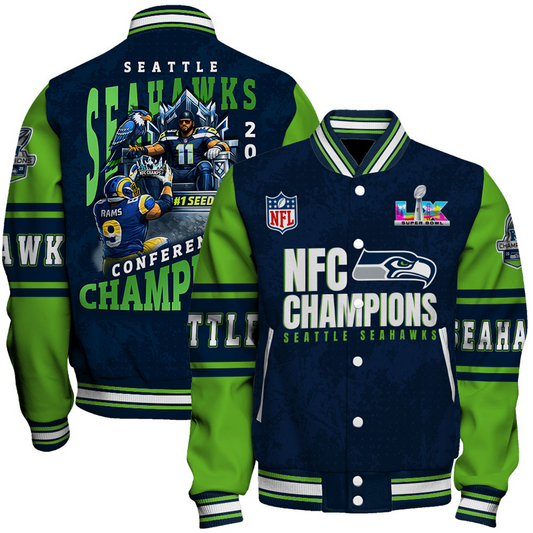 SEA x NFL Champions 2025 Varsity Jacket V2 DATND TANTD