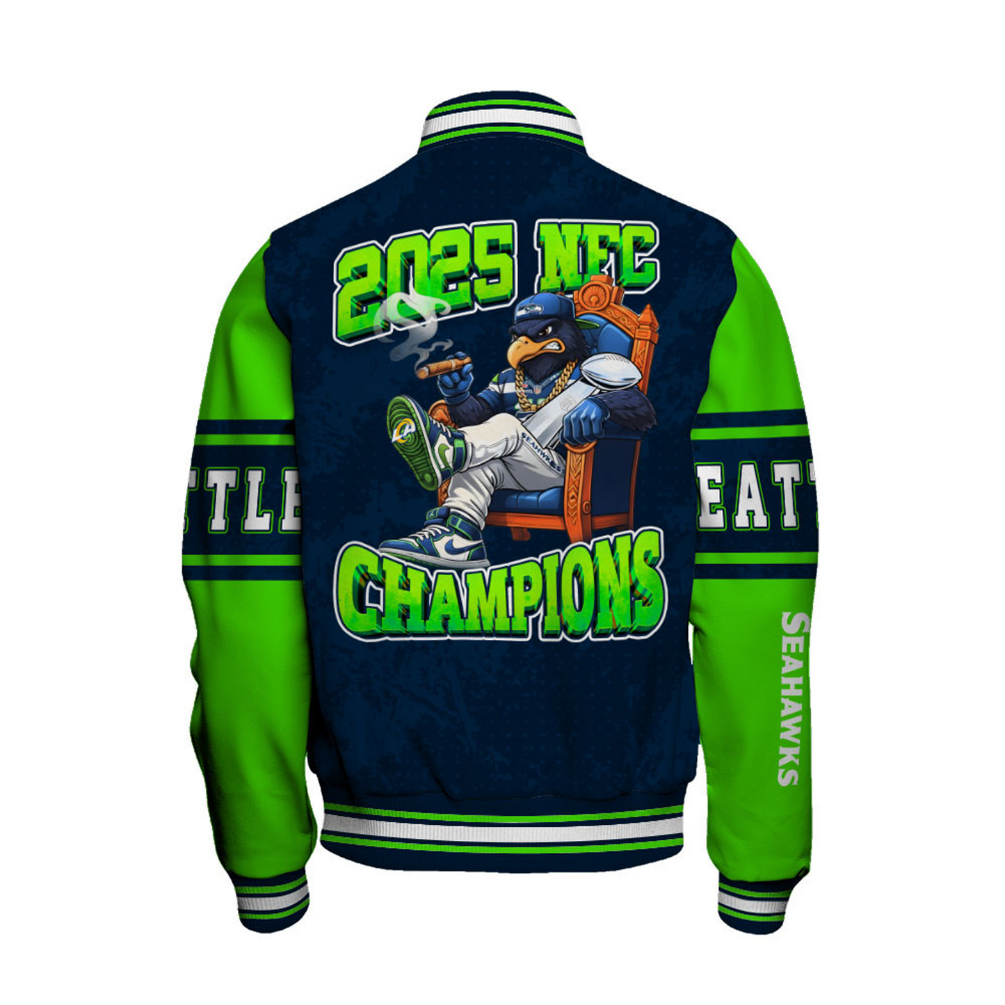 SEA x NFL Champions 2025 Varsity Jacket V8 DATND TANTD