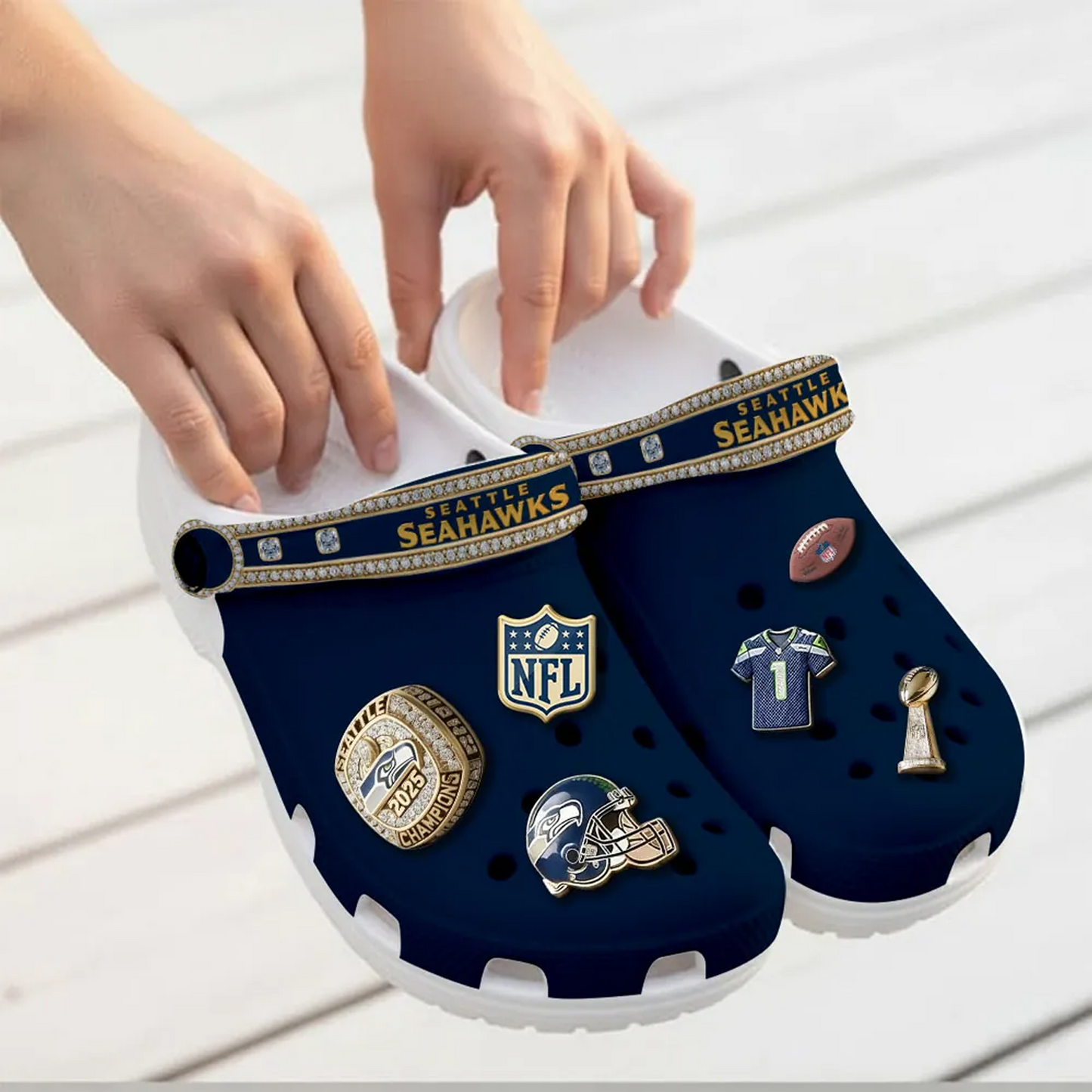 SEA x NFL Custom Clogs V1DatND DVT