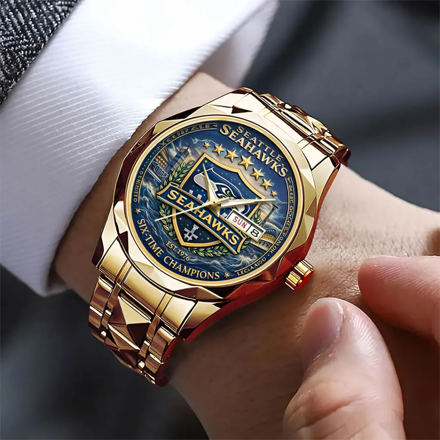 SEA x NFL Super Bowl LX 2025 Alloy Luxury Quartz Watch V2DatND DVT
