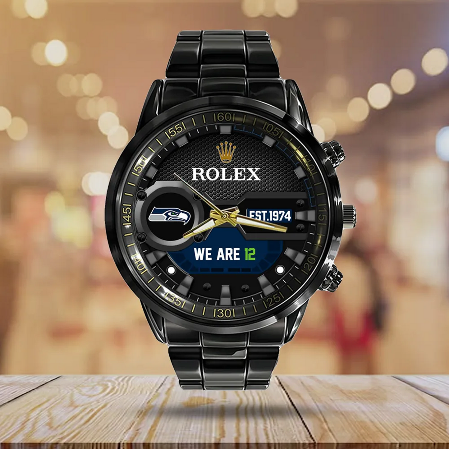SEA x Rolex Black Stainless Steel Watch V1DatND DVT