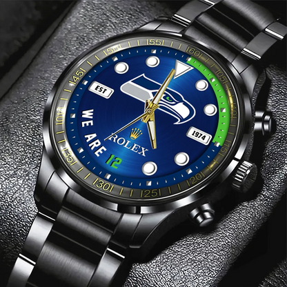SEA x Rolex Black Stainless Steel Watch V2DatND DVT