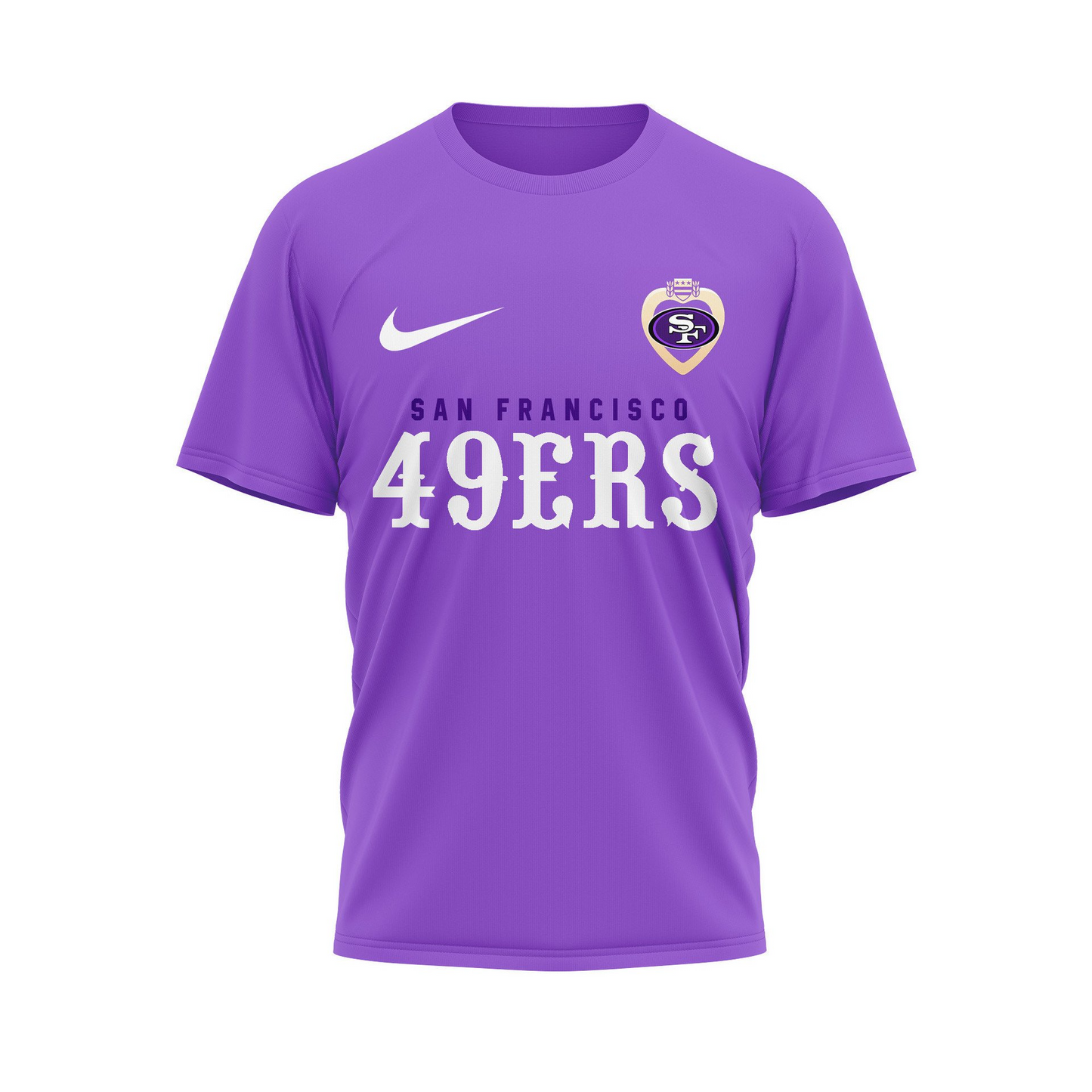 SF 49ers Premium National Purple Hear Day 3D Shirt  300626