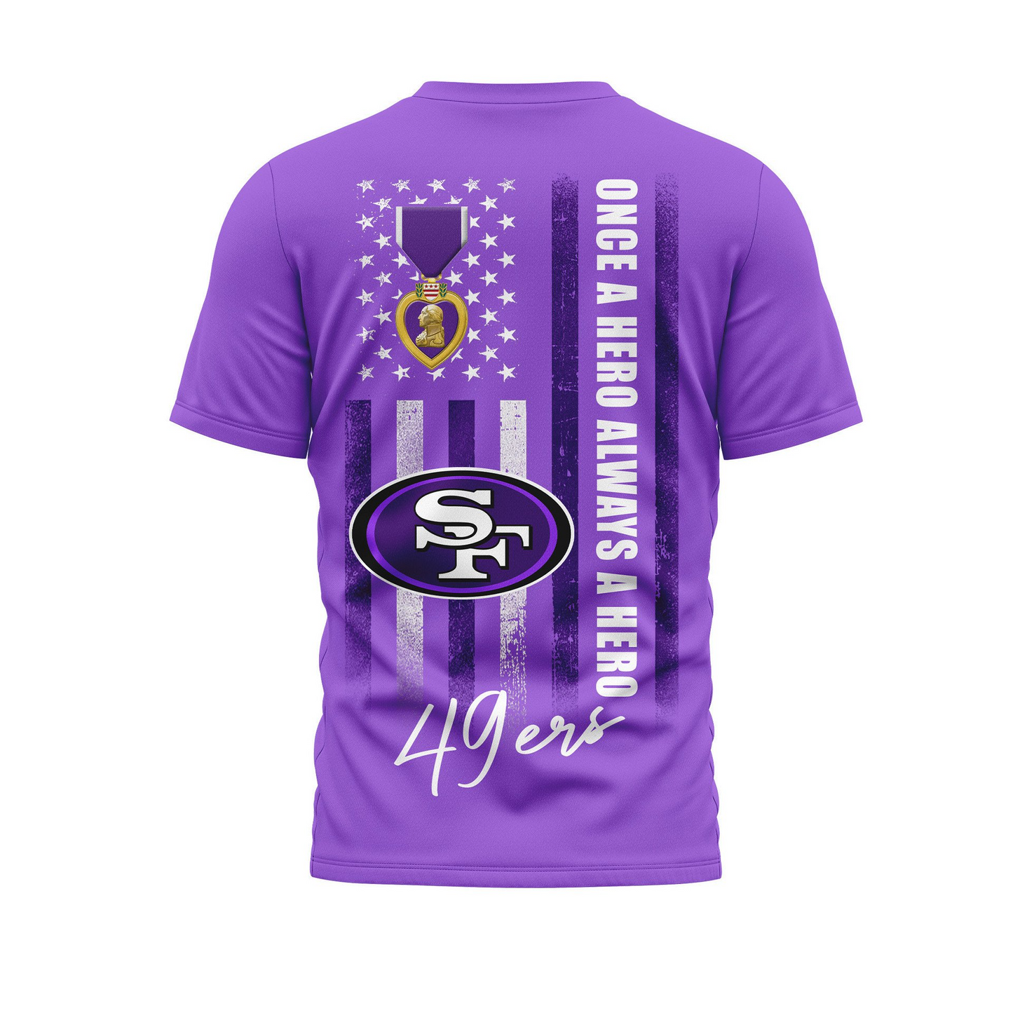 SF 49ers Premium National Purple Hear Day 3D Shirt  300626