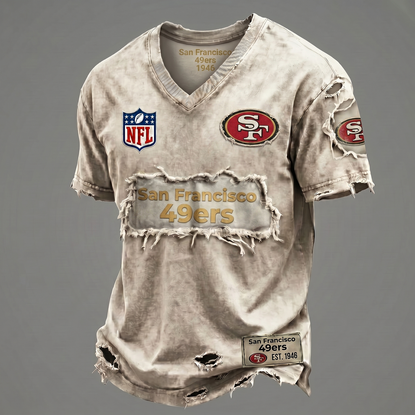 SF NFL Premium V-Neck T-shirt Gift For Fans 0306 NAK DATND NHT