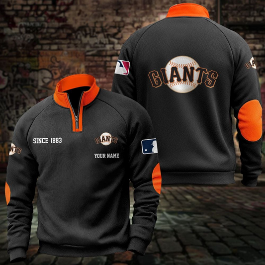 SF x MLB Sweatshirts Quarter Collared Sweatshirt Pullover DatND DVT