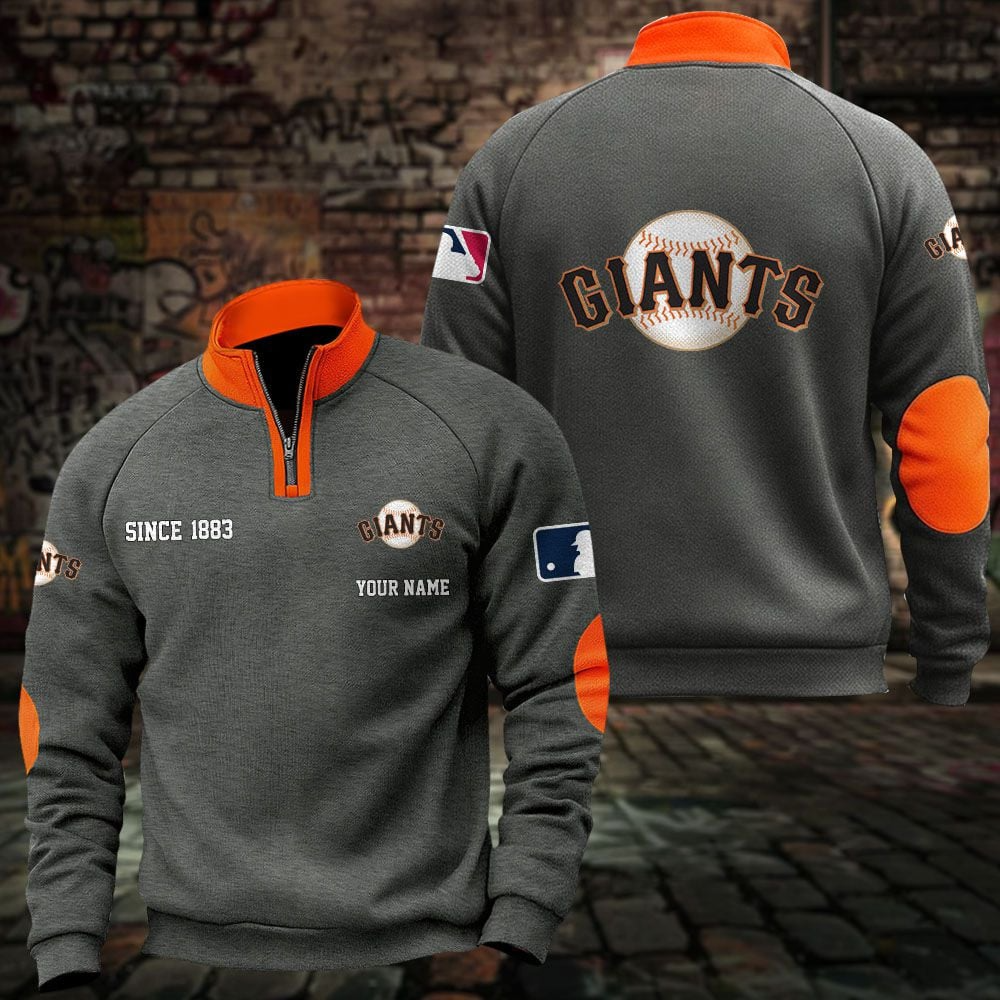 SF x MLB Sweatshirts Quarter Collared Sweatshirt Pullover DatND DVT