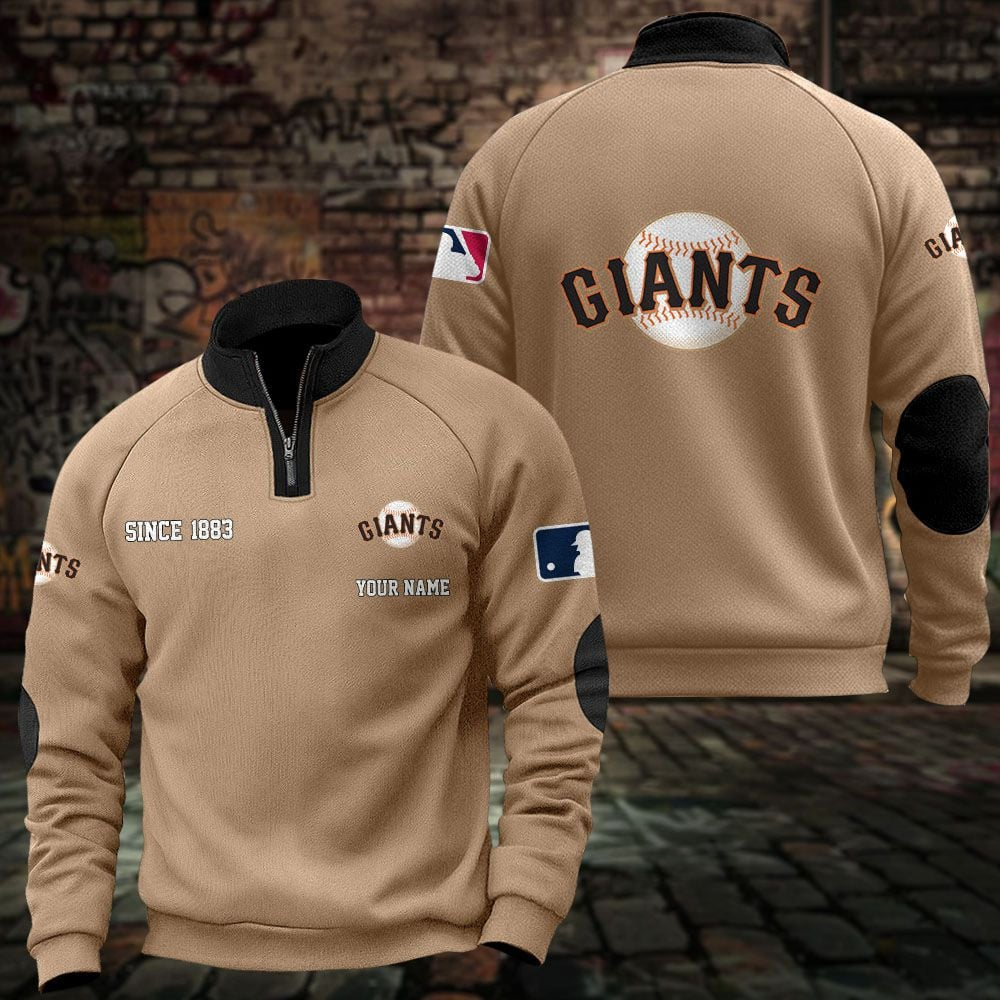 SF x MLB Sweatshirts Quarter Collared Sweatshirt Pullover DatND DVT