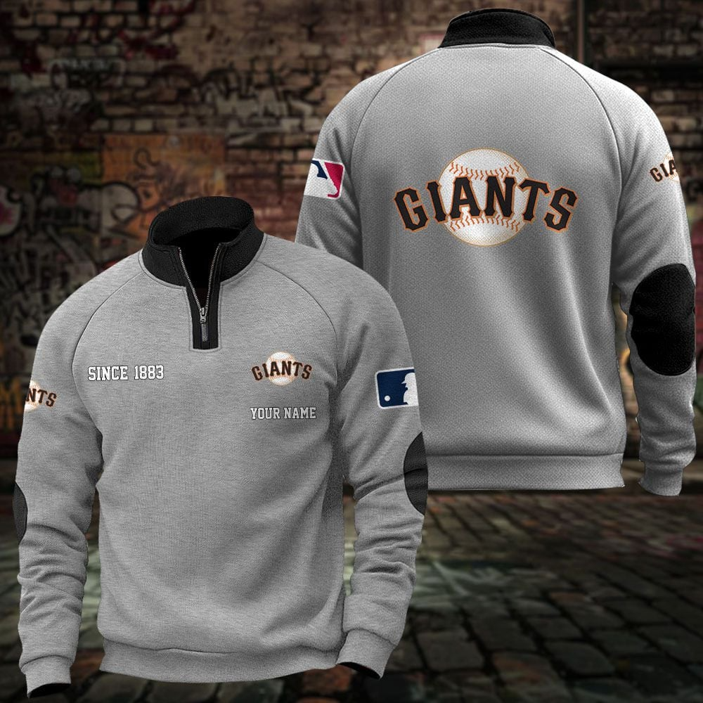 SF x MLB Sweatshirts Quarter Collared Sweatshirt Pullover DatND DVT