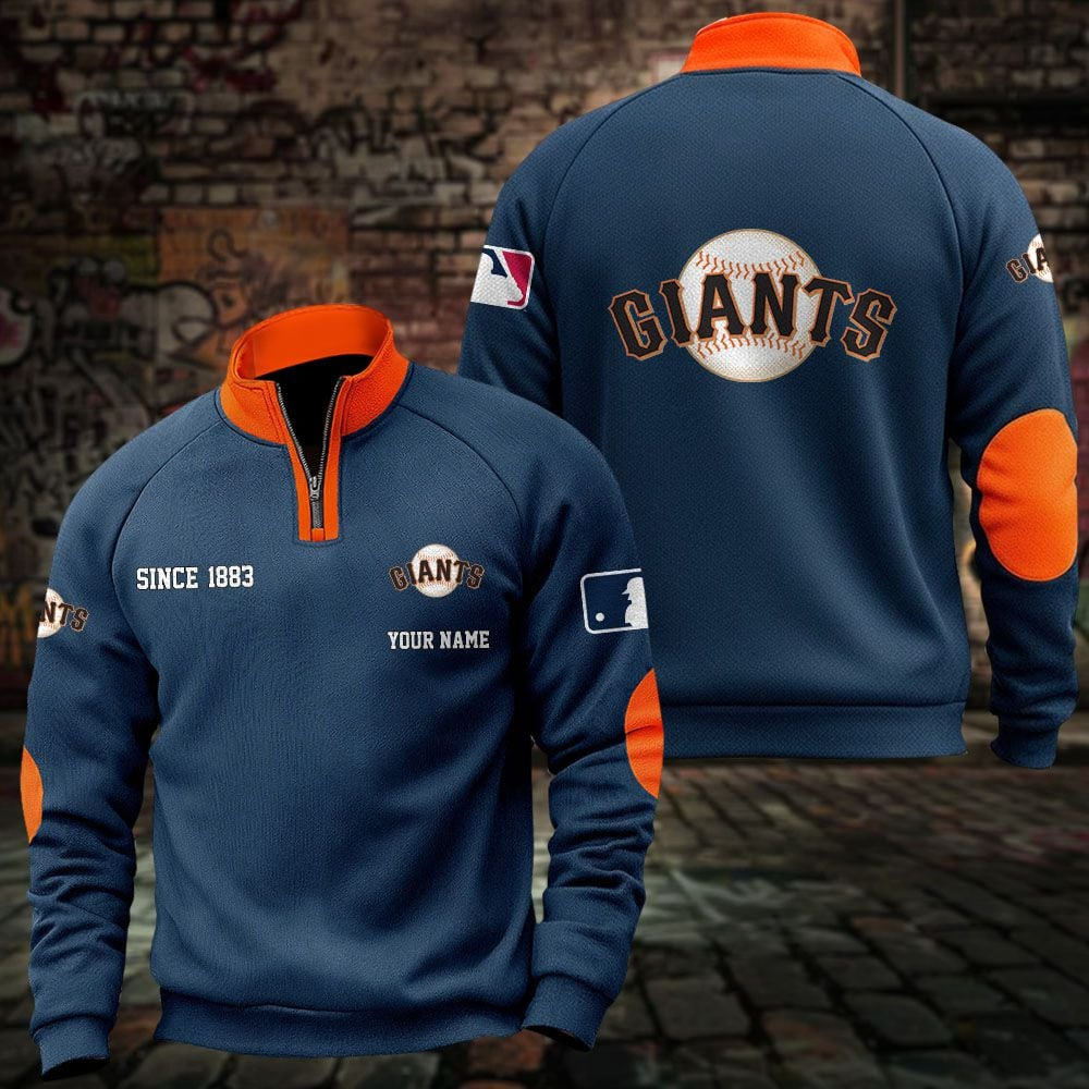 SF x MLB Sweatshirts Quarter Collared Sweatshirt Pullover DatND DVT