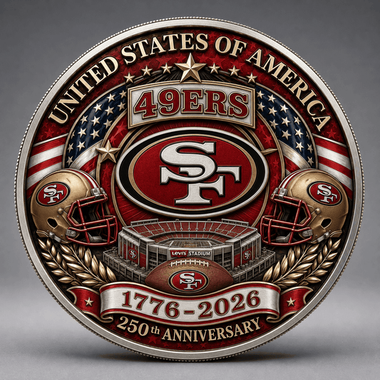 SF49 Premium NFL 250 Years Of Freedom Commemorative Coin DDT 090626 NTL