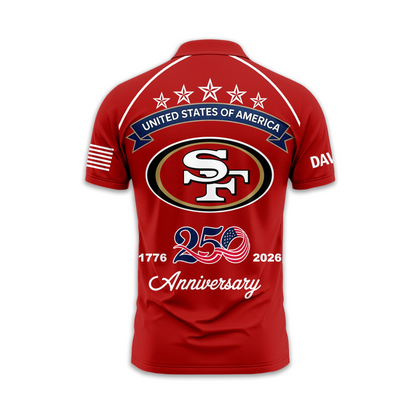 SF49 Premium NFL American Semiquincentennial Polo Shirt 010726