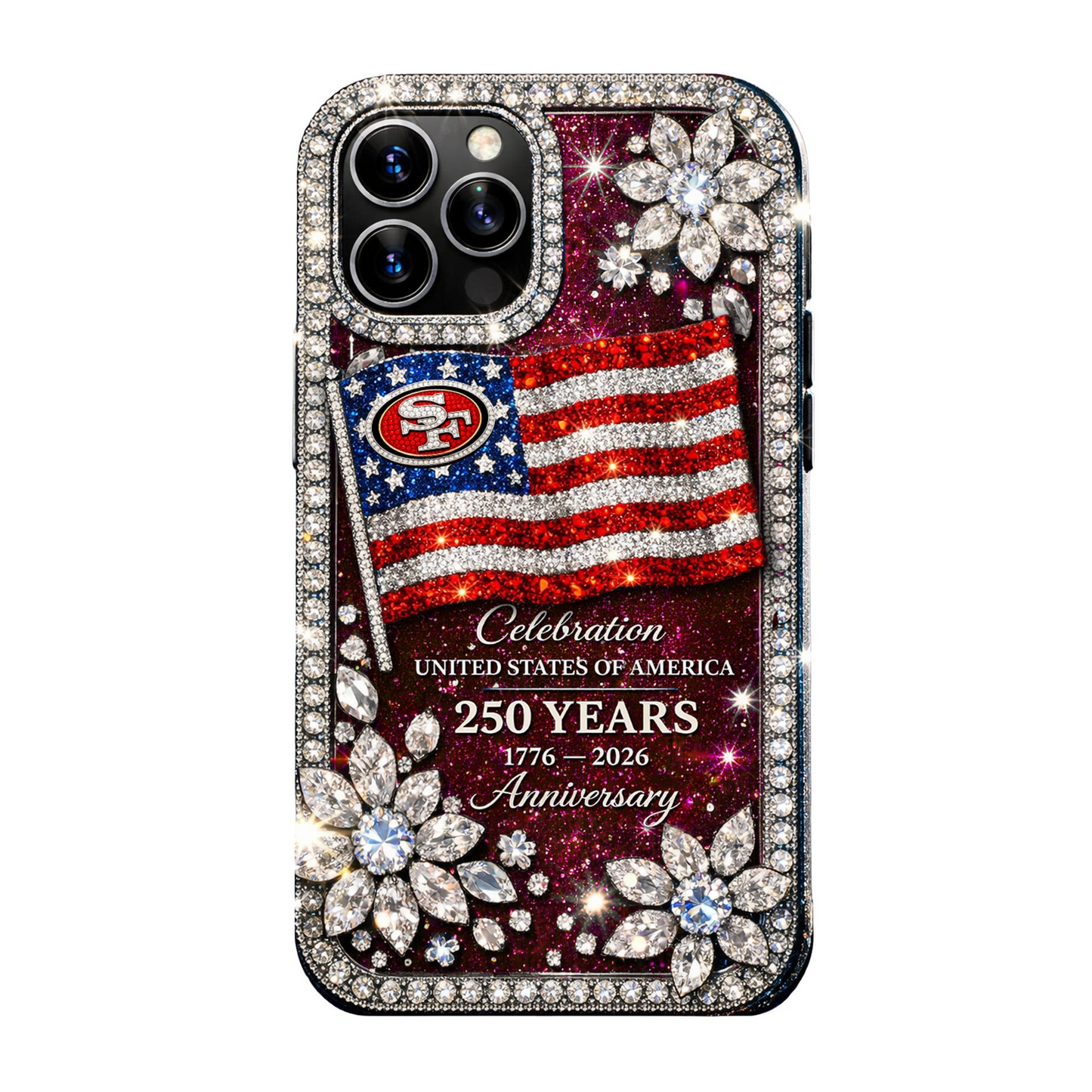 SF49 Premium NFL Celebration United States Of America 250 Years Luxury Phone Case DDT CTND