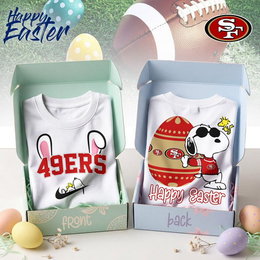 SF49 Premium NFL Happy Snoopy Easter T-shirt DDT NTL