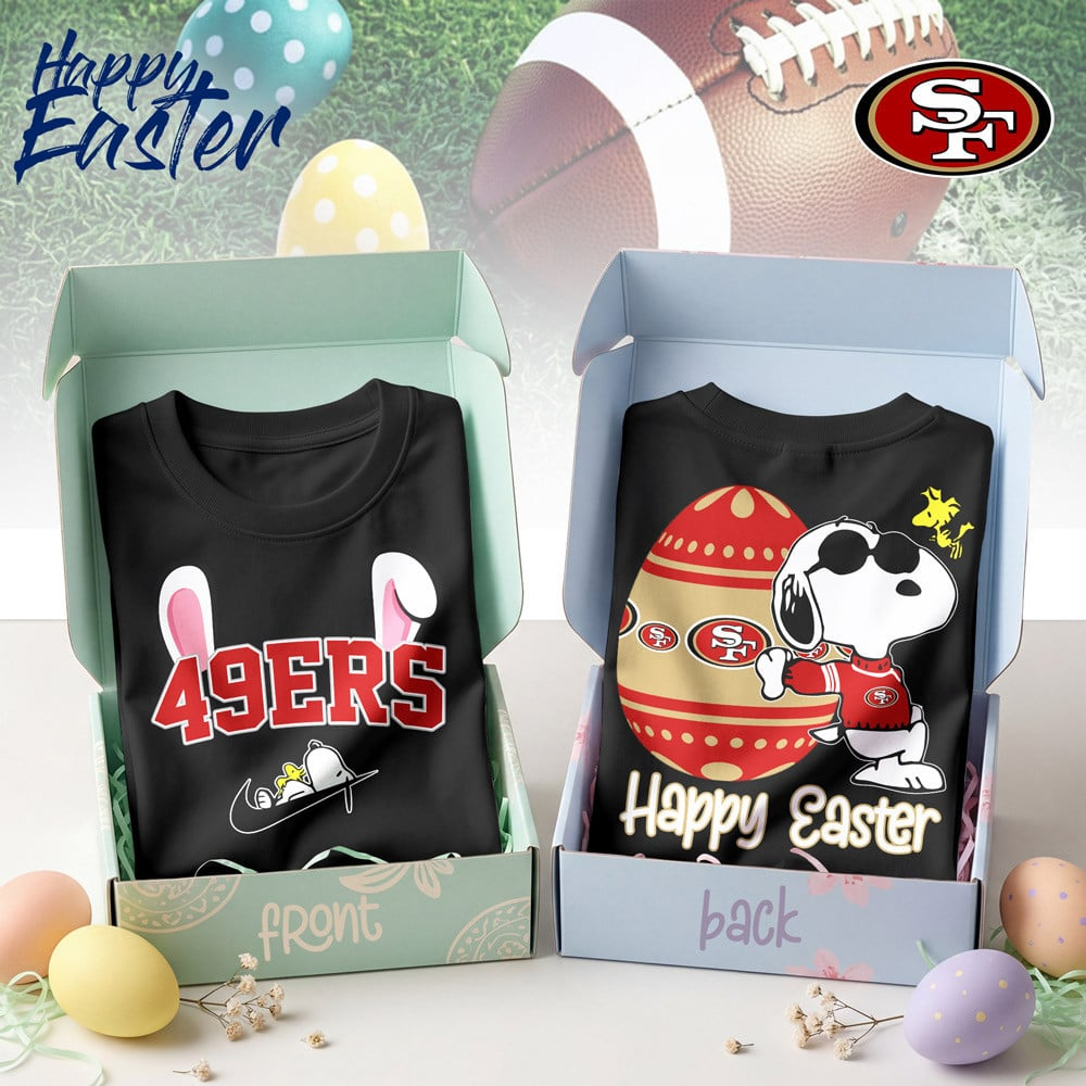 SF49 Premium NFL Happy Snoopy Easter T-shirt DDT NTL
