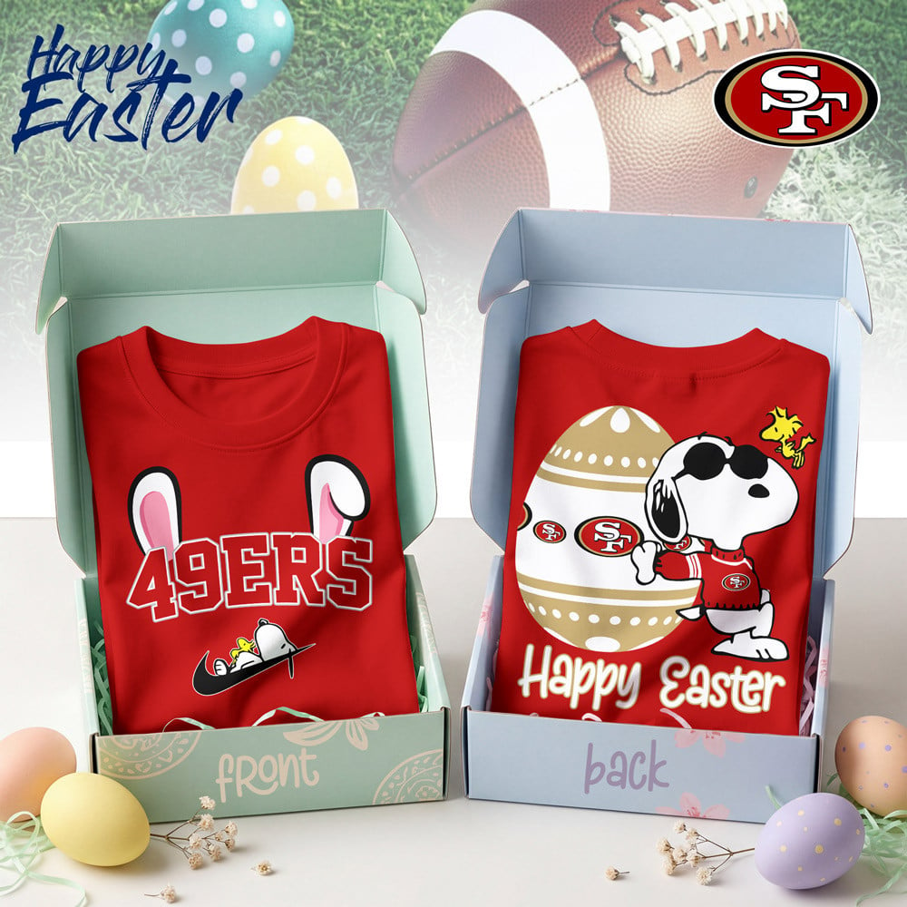 SF49 Premium NFL Happy Snoopy Easter T-shirt DDT NTL