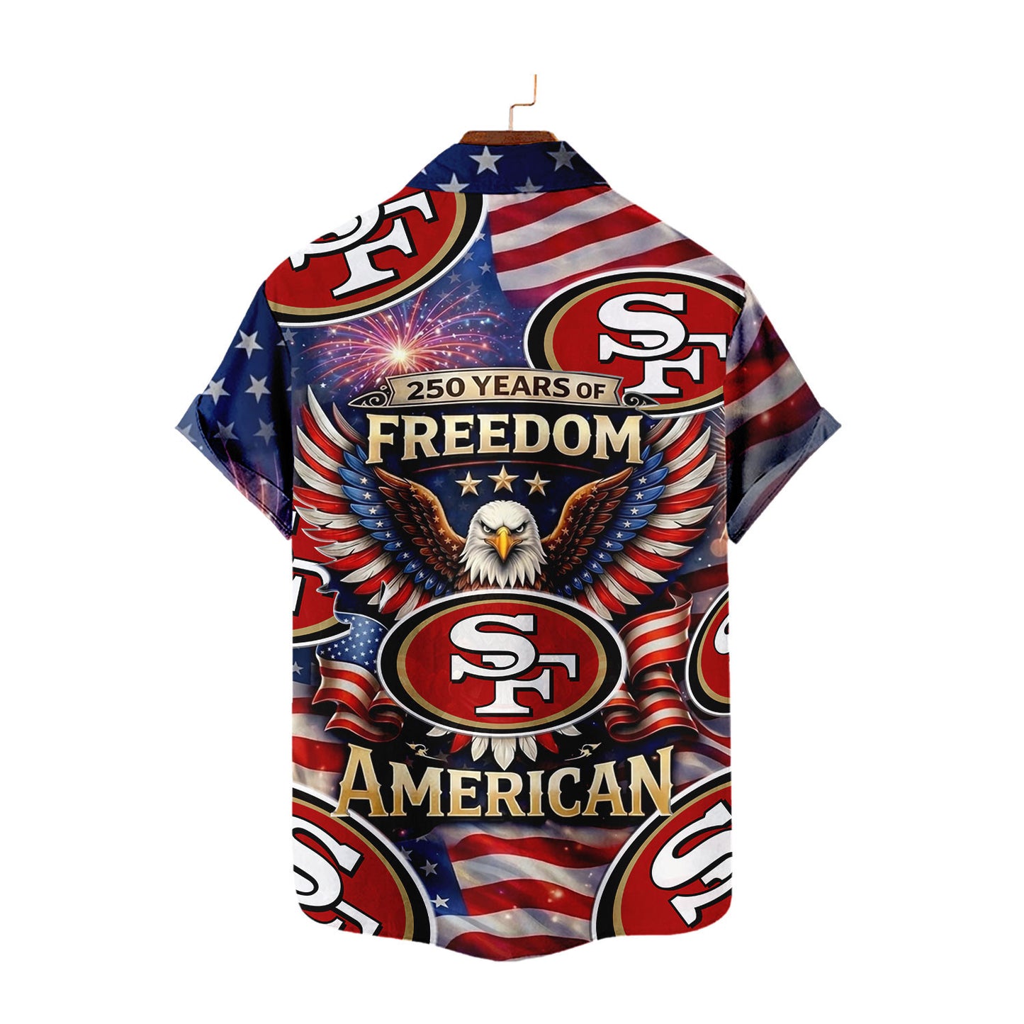 SF49 x NFL America 250th Anniversary Eagles Hawaiian Shirt 090626