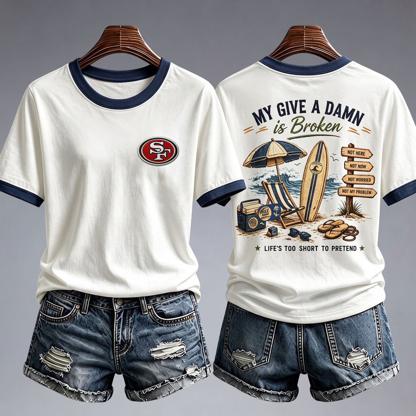 SF49 x NFL My Give A Damn Is Broken Shirt