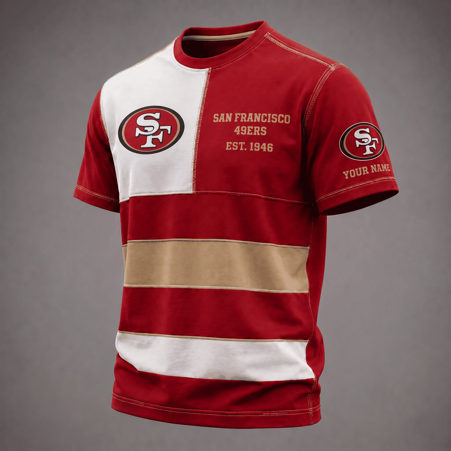 SF49 x NFL Premium Vintage All Over Print T-Shirt 3D Personalized Gift For True Fan