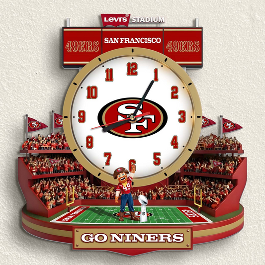 SF49 x NFL Stadium Decorative 3D Visual Effect Acrylic Wall Clock DDT CTND