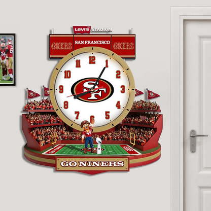 SF49 x NFL Stadium Decorative 3D Visual Effect Acrylic Wall Clock DDT CTND