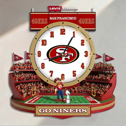 SF49 x NFL Stadium Decorative 3D Visual Effect Acrylic Wall Clock DDT CTND