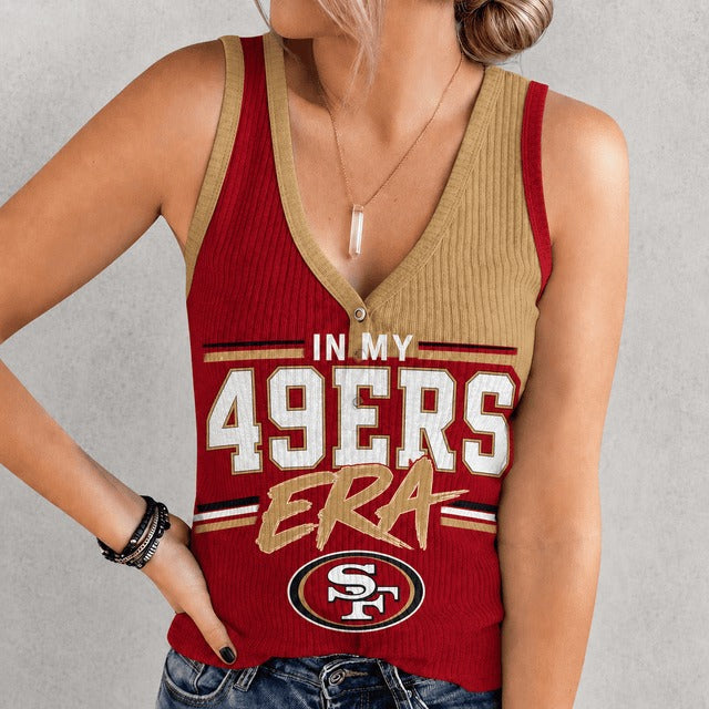 SF49 x NFL Women V-Neck Ribbed Tank Top Premium Personalized Gift For Fan 250626