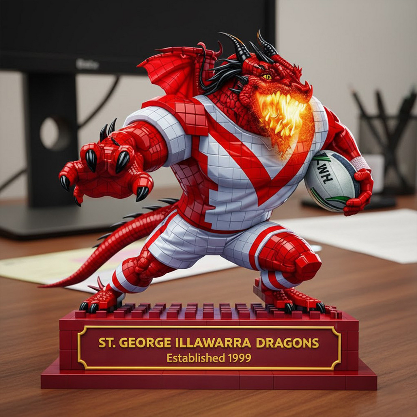 SGI X Premium NRL Special Mascot Acrylic Block Plaque Limited Editions NDT NHT