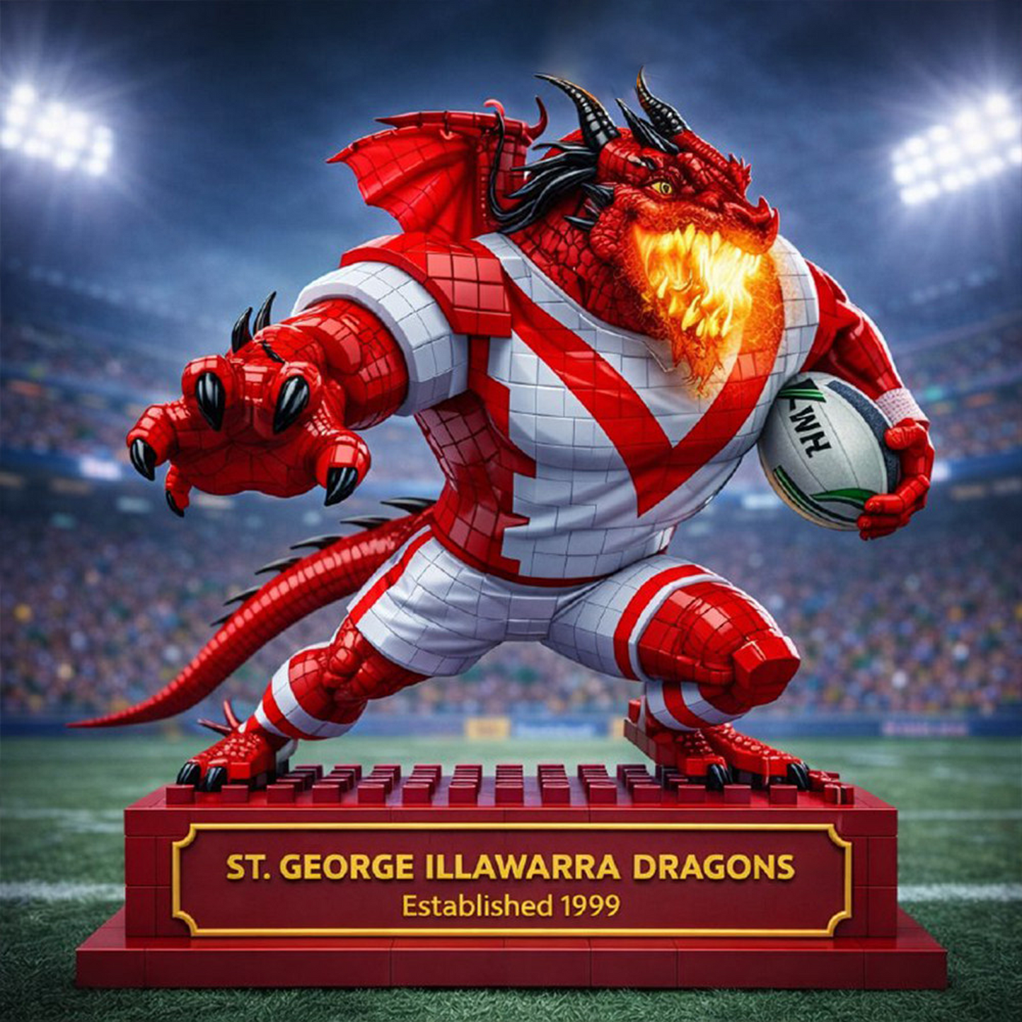 SGI X Premium NRL Special Mascot Acrylic Block Plaque Limited Editions NDT NHT