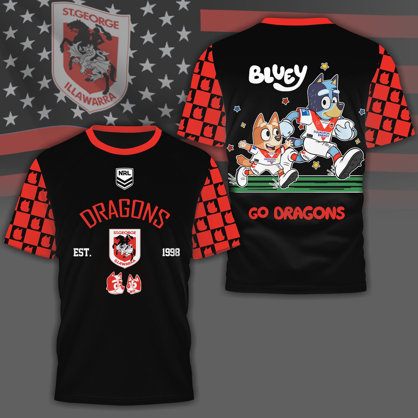 SGID x NRL Premium Bluey 3D Shirt DDT TTTZ