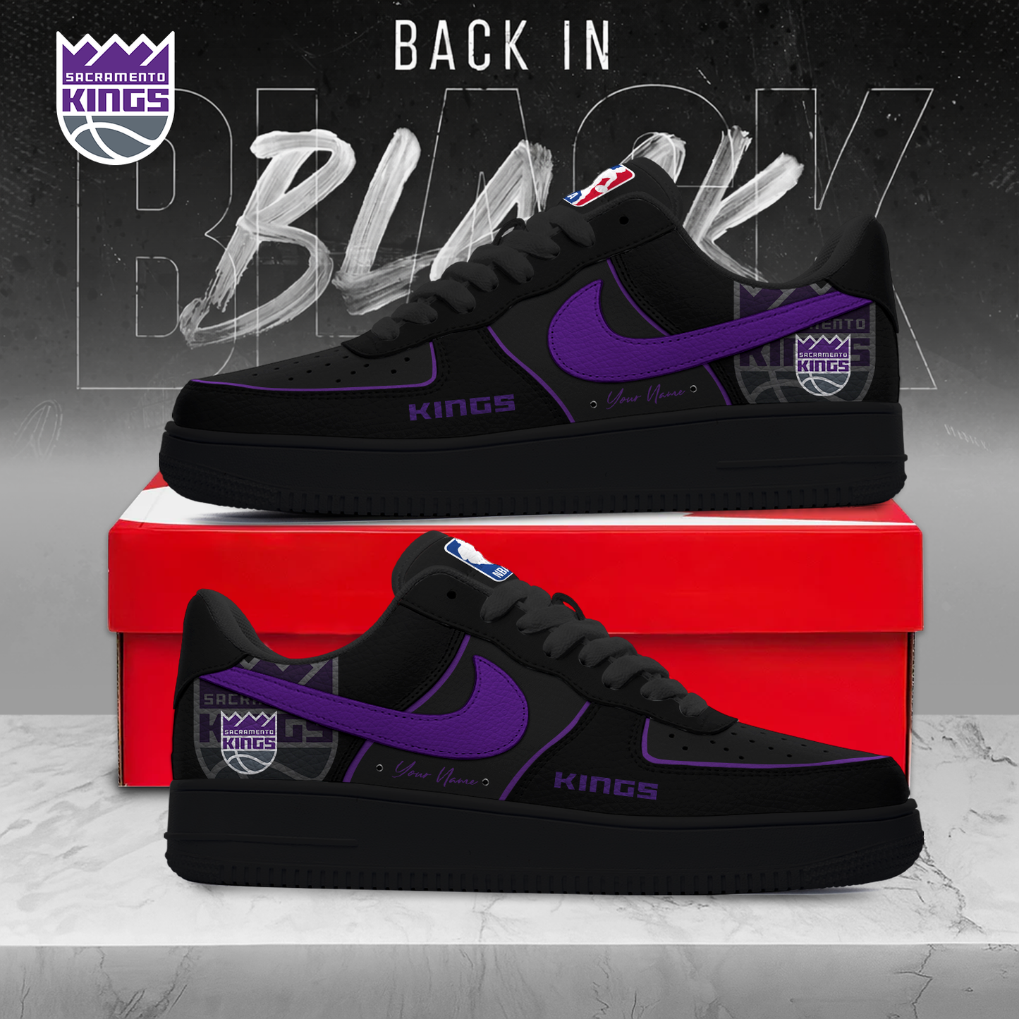 SK x MLB 2025 Back In Black AF1 Sneakers DDT NTL