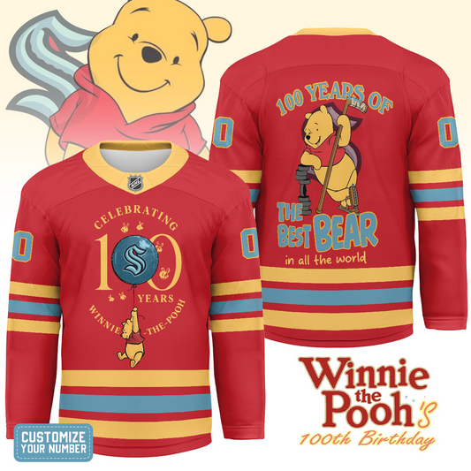 SK x NHL Premium Winnie The Pooh 100th Anniversary Hockey Jersey DDT CTND