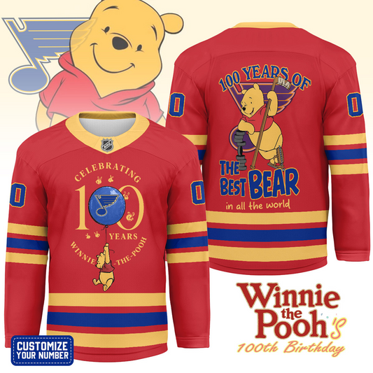 SLB x NHL Premium Winnie The Pooh 100th Anniversary Hockey Jersey DDT CTN