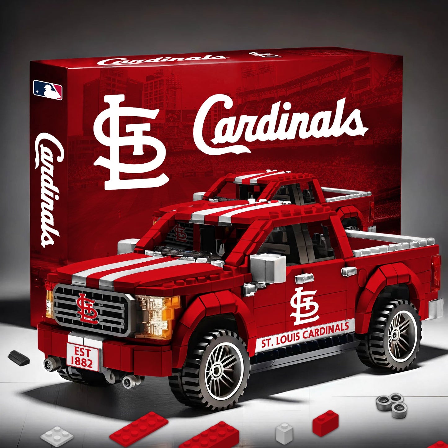 MLB 3D Racing Truck Model Building Block Set 0112 V1 NAK NHM