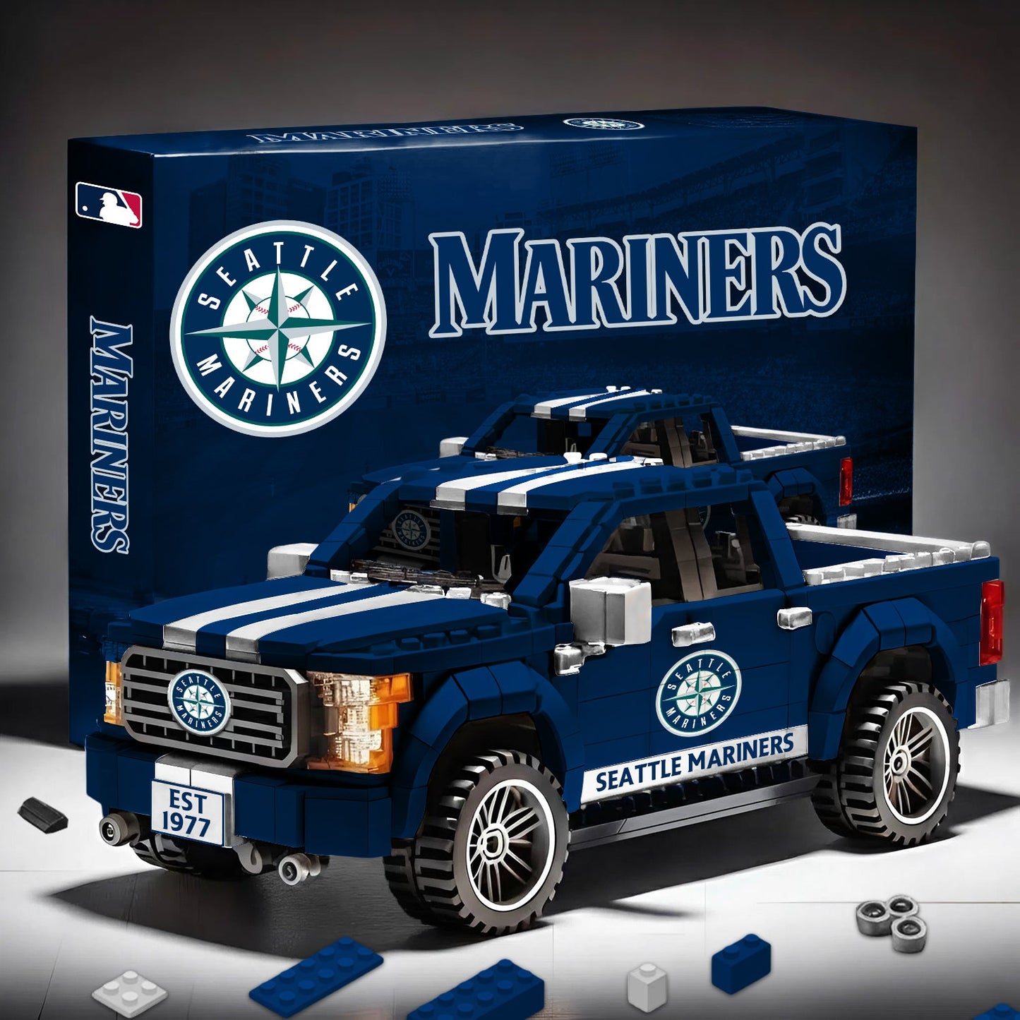 MLB 3D Racing Truck Model Building Block Set 0112 V1 NAK NHM