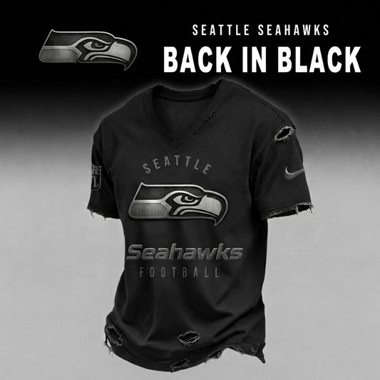 SS x NFL Back In Black V-neck Shirt 290626