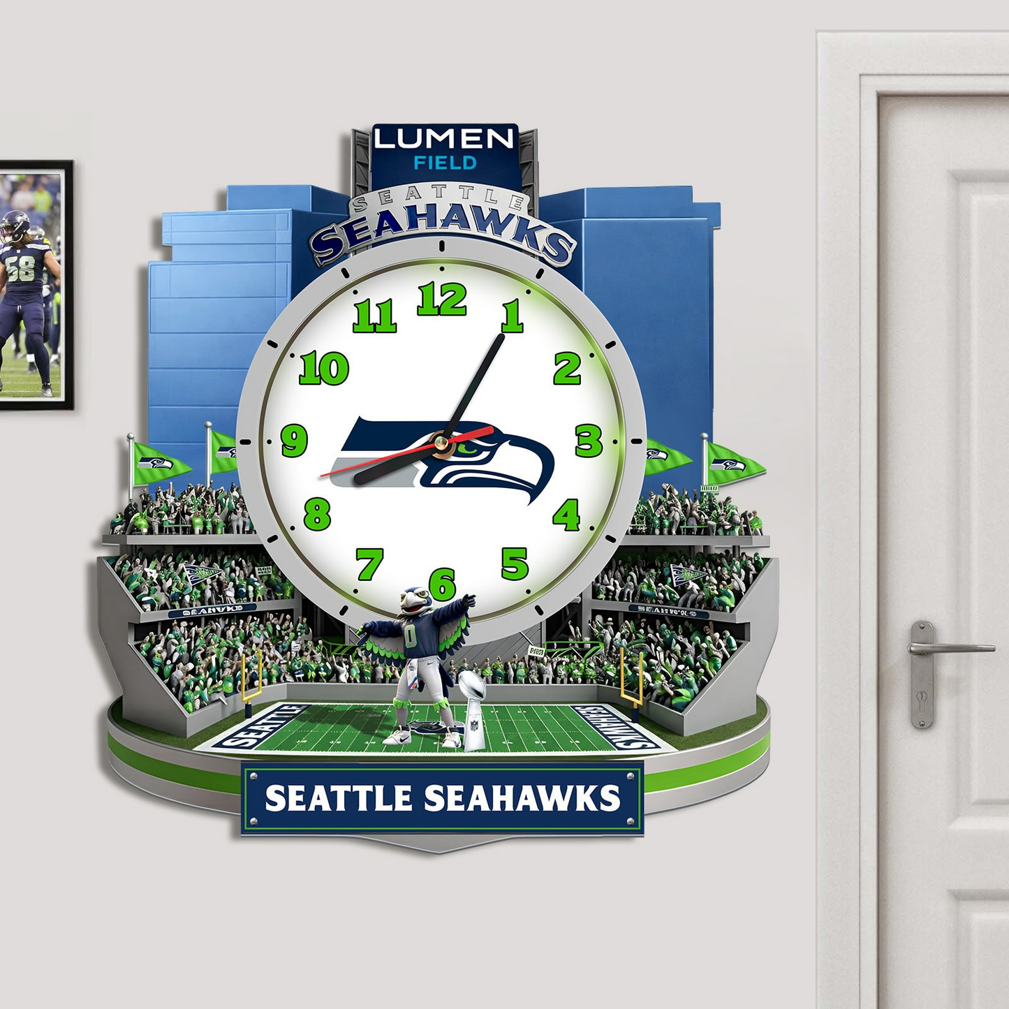 SS x NFL Stadium Decorative 3D Visual Effect Acrylic Wall Clock DDT CTND