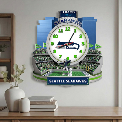 SS x NFL Stadium Decorative 3D Visual Effect Acrylic Wall Clock DDT CTND