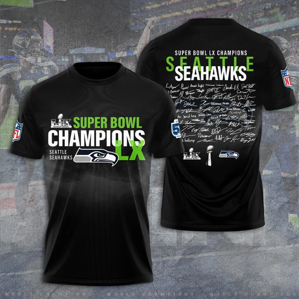SS x NFL Super Bowl LX Champions 3D Shirt DDT NTL