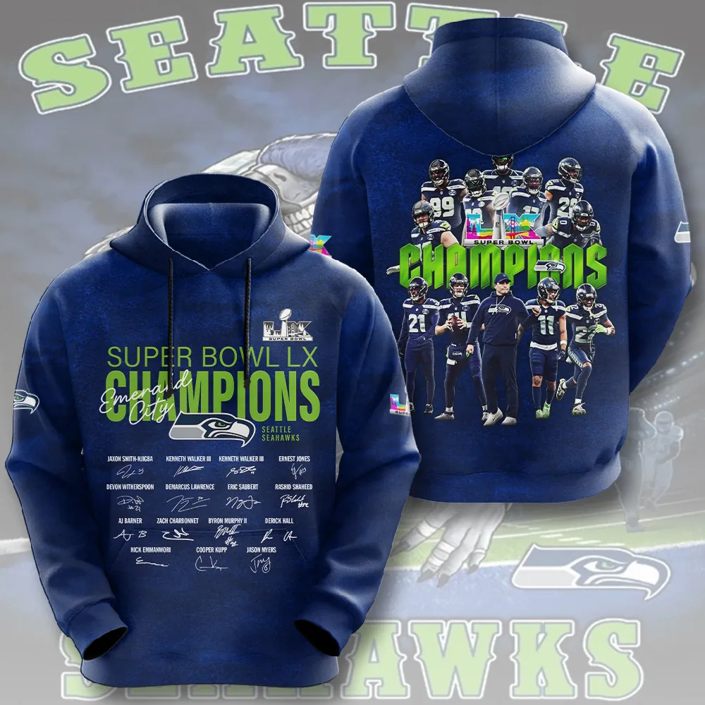 SS x NFL Super Bowl LX Champions V11 3D Shirt DDT NTL