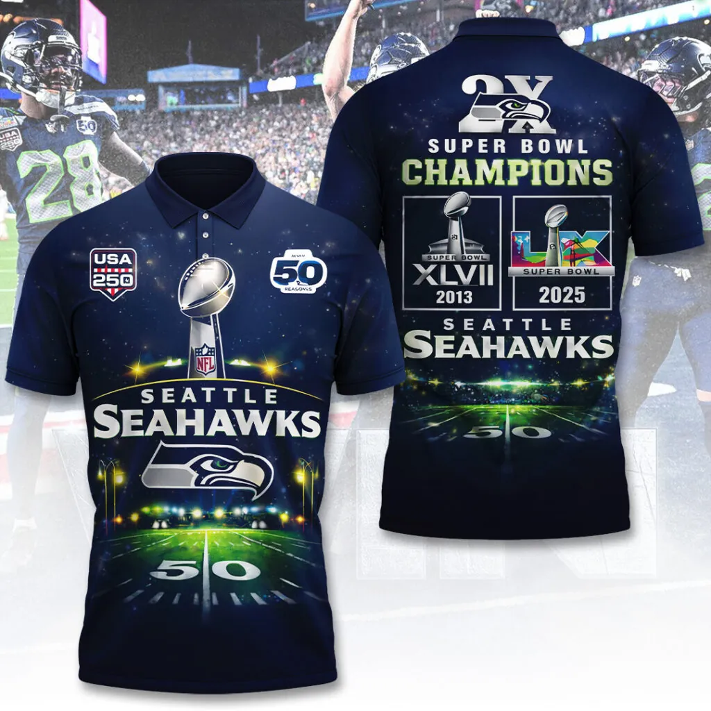SS x NFL Super Bowl LX Champions V12 3D Shirt DDT NTL