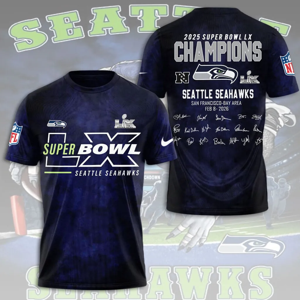 SS x NFL Super Bowl LX Champions V15 3D Shirt DDT NTL