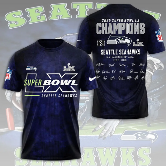 SS x NFL Super Bowl LX Champions V15 3D Shirt DDT NTL