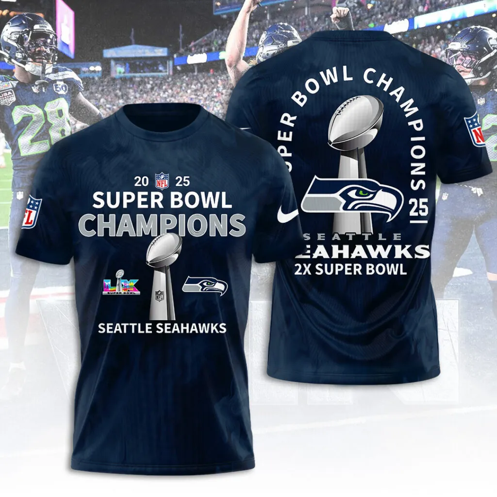 SS x NFL Super Bowl LX Champions V17 3D Shirt DDT NTL