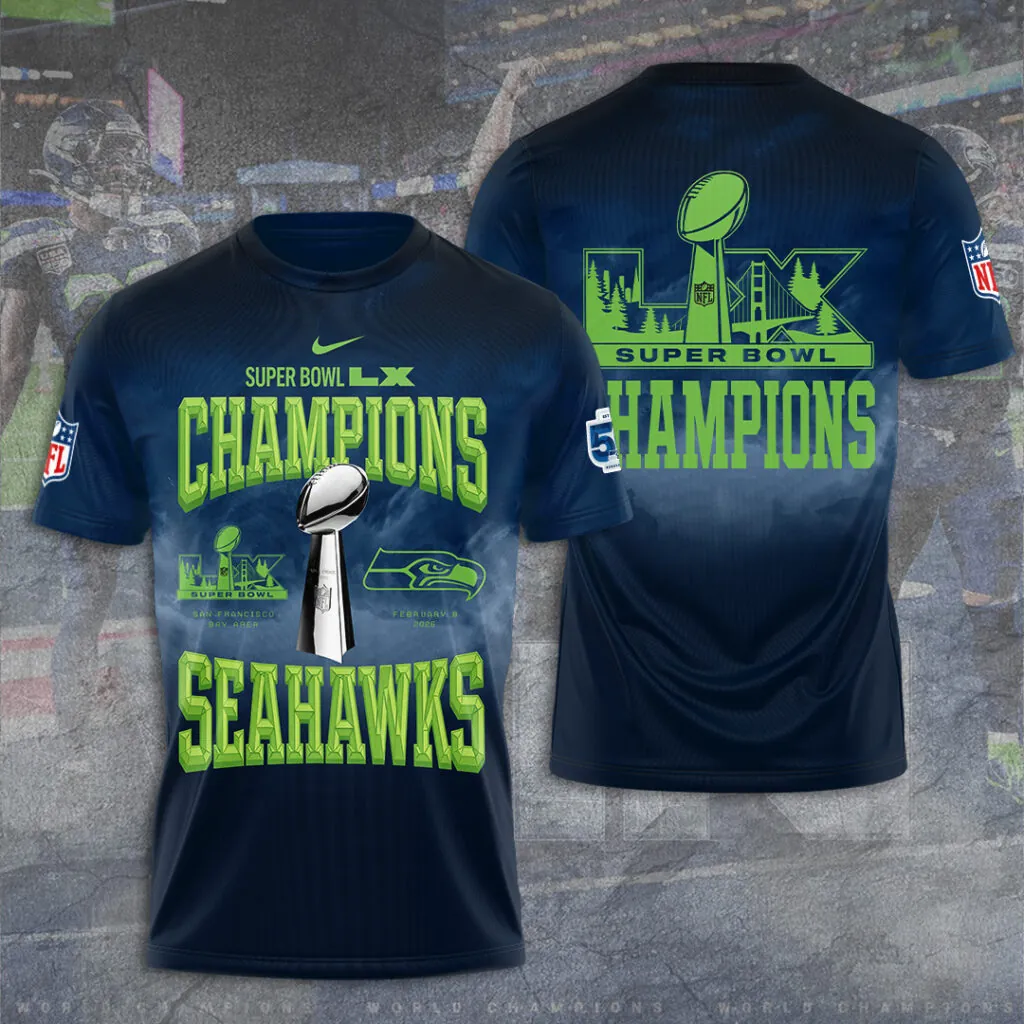 SS x NFL Super Bowl LX Champions V19 3D Shirt DDT NTL